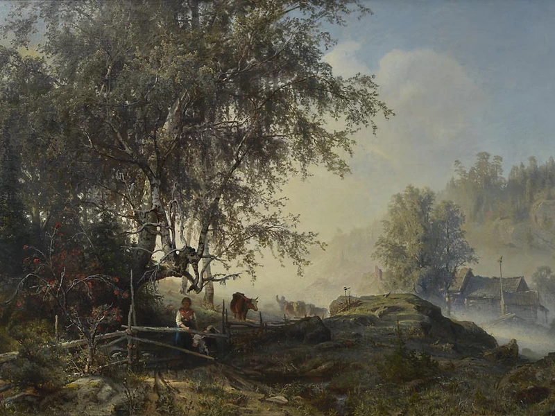1830-Gustav Werner Holmberg - Mattina d'autunno a Ringerike